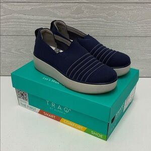 TRAQ by Alegria Woman’s Navy Blue Slip-On Shoes